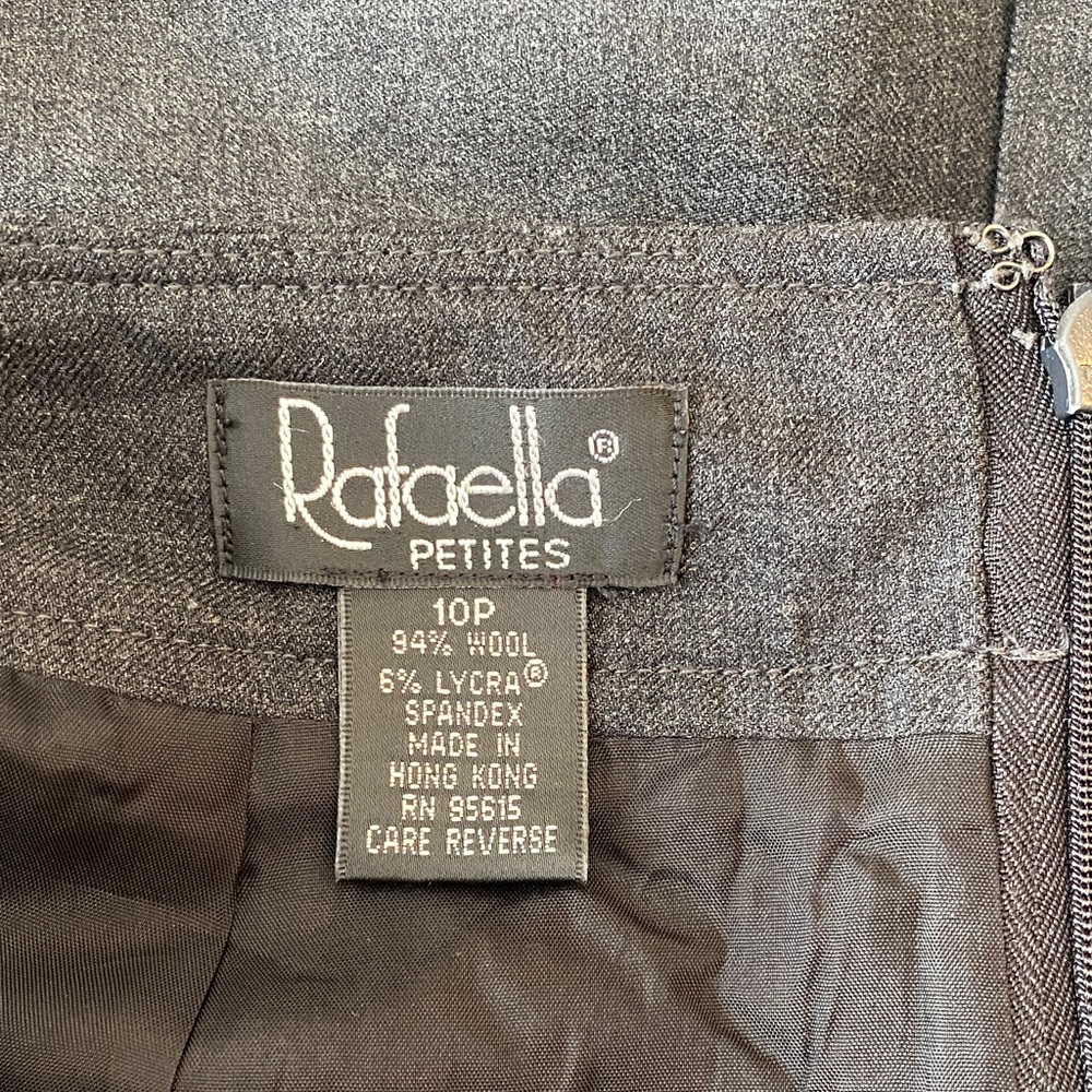 Raffaella Petite Charcoal Wool Blend Pencil Skirt Career Office Classic 10P - Picture 11 of 12